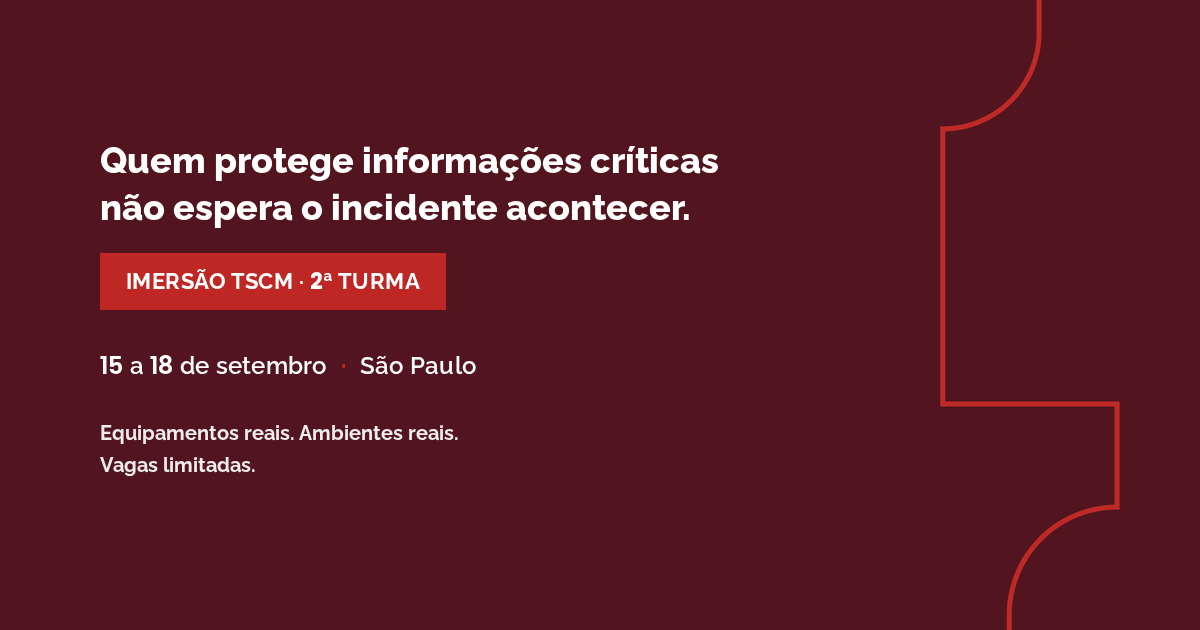inscrições para a segunda turma de imersão tscm de 15 a 18 de setembro, em são paulo